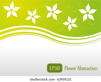 Green flower abstraction. Fully vector. Enjoy!