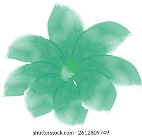 A Green Flower brush drawing
