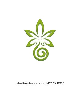 Green Flower With Cakra Logo Vector