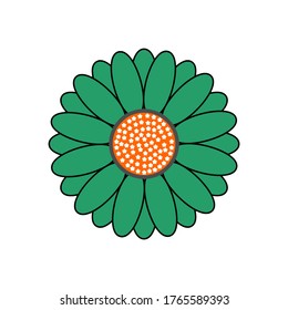 green flower design isolated white