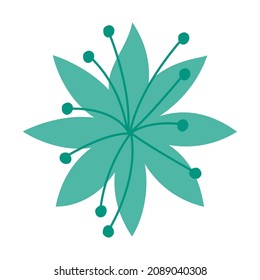 diseño de flores verdes con pétalos