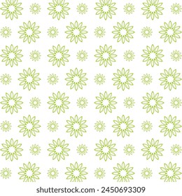 Green flower energizing trendy multicolor repeating pattern vector illustration background design