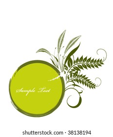 Green flower frame, banner background