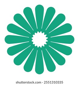green flower geometric shape design icon isolated
