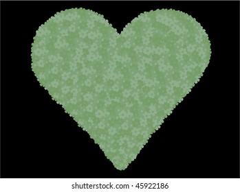 Green flower heart