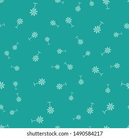 Green Flower icon isolated seamless pattern on green background. Sweet natural food.  Vector Illustration