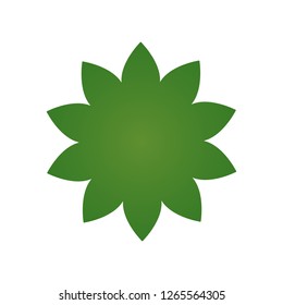 Green flower icon, Pictograph of flower. vector illustration isolated on white background.