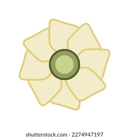 Green flower icon. Vector illustration.