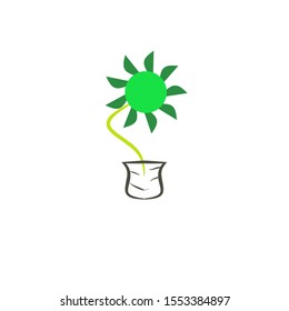 green flower icon,vector design art