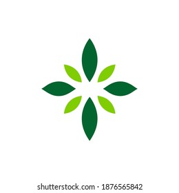 Green Flower Illustration for company logo, packaging natural products, organic shops, cosmetics, clothing. a simple flat vector design