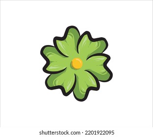 A green flower illustration vector