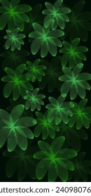 papel pintado de flores verdes y hojas