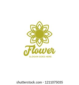 green flower logo design