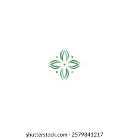 green flower logo design illusion vector