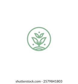 green flower logo design round illusion vector