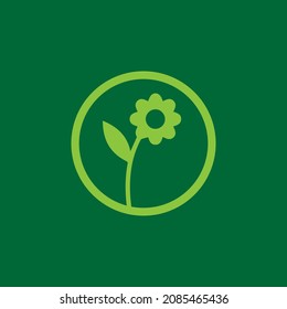 Diseño del logo de la Flor Verde , sencillo y fácil de recordar