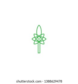Green Flower logo design vector