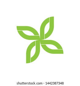 Green Flower logo design vector