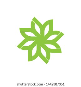 Green Flower logo design vector