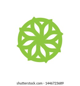 Green Flower logo design vector