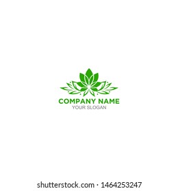 Green Flower Logo Design Vector