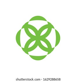 Green Flower logo design vector