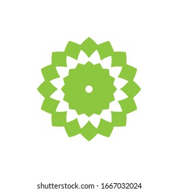 Green Flower logo design vector