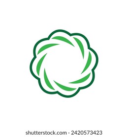 Green Flower logo design vector