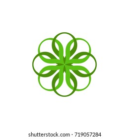 Green flower logo design vector