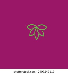green flower logo in front of the background