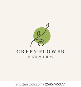Green flower logo template vector illustration design