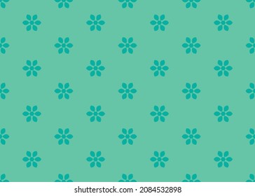 Green flower on a green background. Seamless texture. Vector graphics.