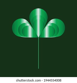 Green flower on dark background, vector