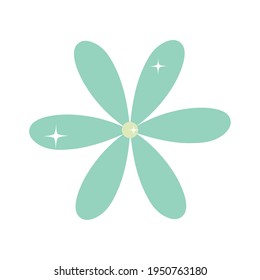 green flower on white background