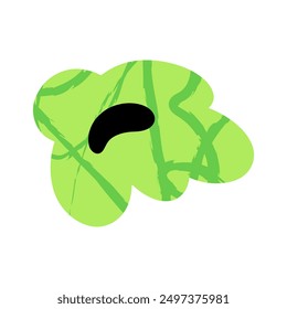 Flor verde sobre fondo blanco. Estilo plano de moda. Dibujado a mano. Ilustración para niños