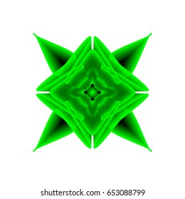 green flower on a white background