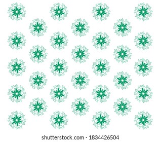 patrón de flor verde sobre fondo blanco
