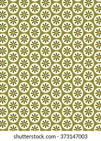 Green flower pattern over green color background
