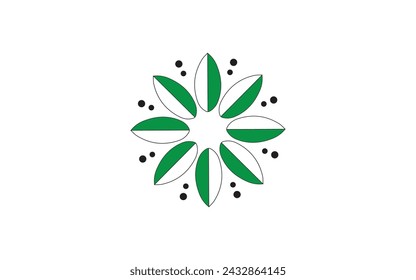 green Flower Pattern Vector Images Illustrated flower leaf flower logo design modern minimalist logos