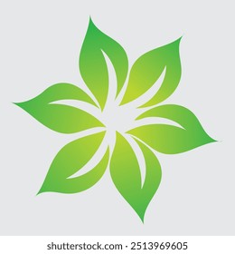 green flower petal shape vector element