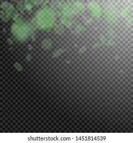Green flower petals falling down. Wondrous romantic flowers gradient. Flying petal on transparent square background. Love, romance concept. Comely wedding invitation.