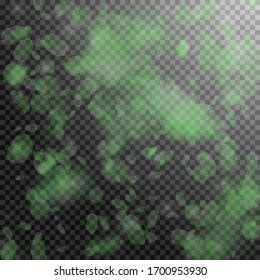 Green flower petals falling down. Brilliant romantic flowers falling rain. Flying petal on transparent square background. Love, romance concept. Bewitching wedding invitation.