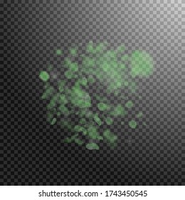 Green flower petals falling down. Decent romantic flowers explosion. Flying petal on transparent square background. Love, romance concept. Attractive wedding invitation.