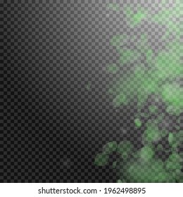 Green flower petals falling down. Extra romantic flowers gradient. Flying petal on transparent square background. Love, romance concept. Captivating wedding invitation.