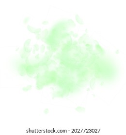 Green flower petals falling down. Incredible romantic flowers explosion. Flying petal on white square background. Love, romance concept. Attractive wedding invitation.