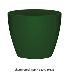 Green flower pot. vector illustration