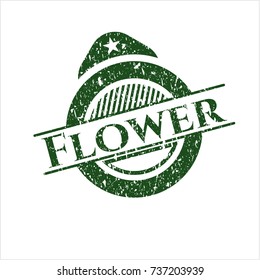 Green Flower rubber stamp