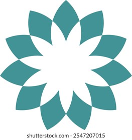 Green flower style geometric shape