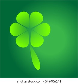 green flower symbol on a green background. Ecology symbol. Vector illustration