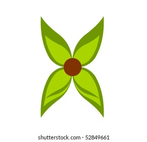 Green flower symbol vector illustration